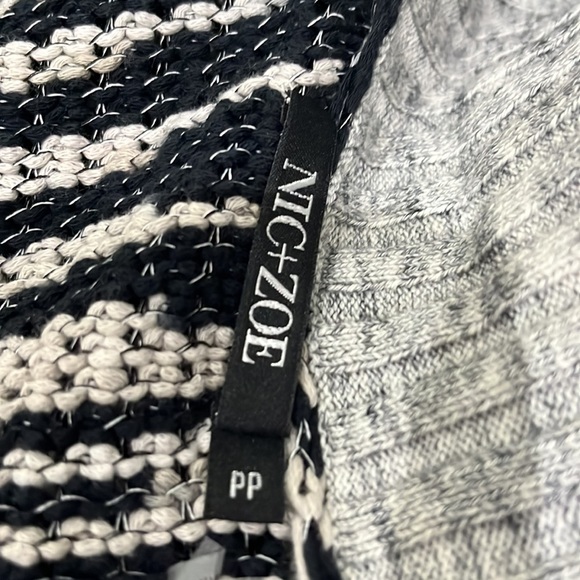 Nic + Zoe ENGRAVING CARDIGAN Drapey  Size PP Black White - Picture 8 of 8